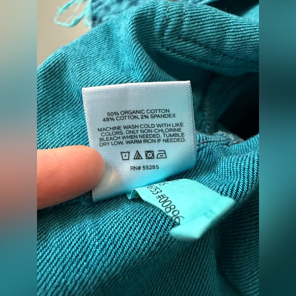Express Edition Cropped Jean Denim Jacket Women’s XS Bright Teal Blue - Picture 6 of 9